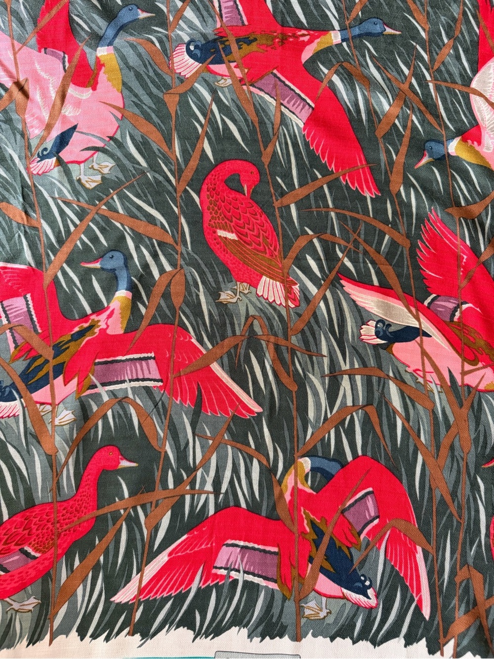 Vibrant Hermes Cols - Verts Cashmere/Silk Scarf.